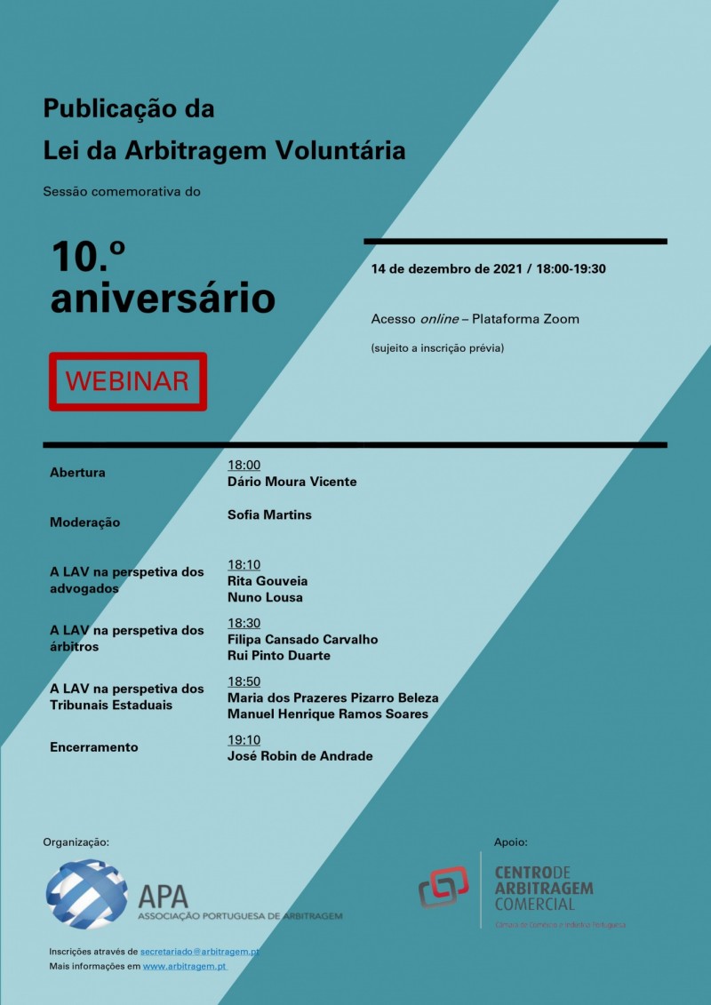 Sessão Comemorativa do 10.º Aniversário da publicação da LAV