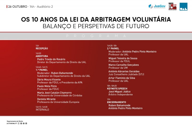 “Os 10 anos da Lei da Arbitragem Voluntária: balanço e perspetivas de futuro”