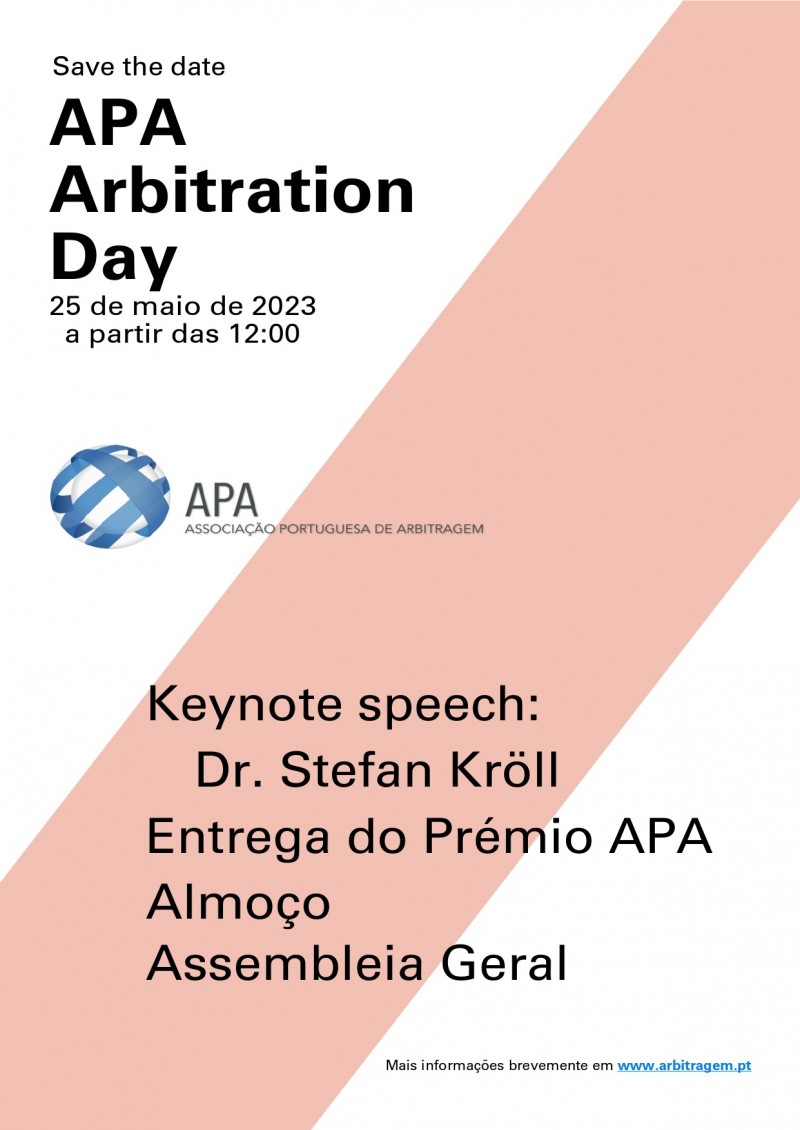 APA Arbitration Day - Save the Date - 25 de maio de 2023