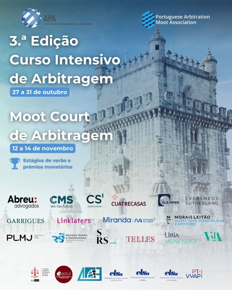 Cartaz Oficial da 3.ª Edição do Curso Intensivo e Moot Court de Arbitragem 