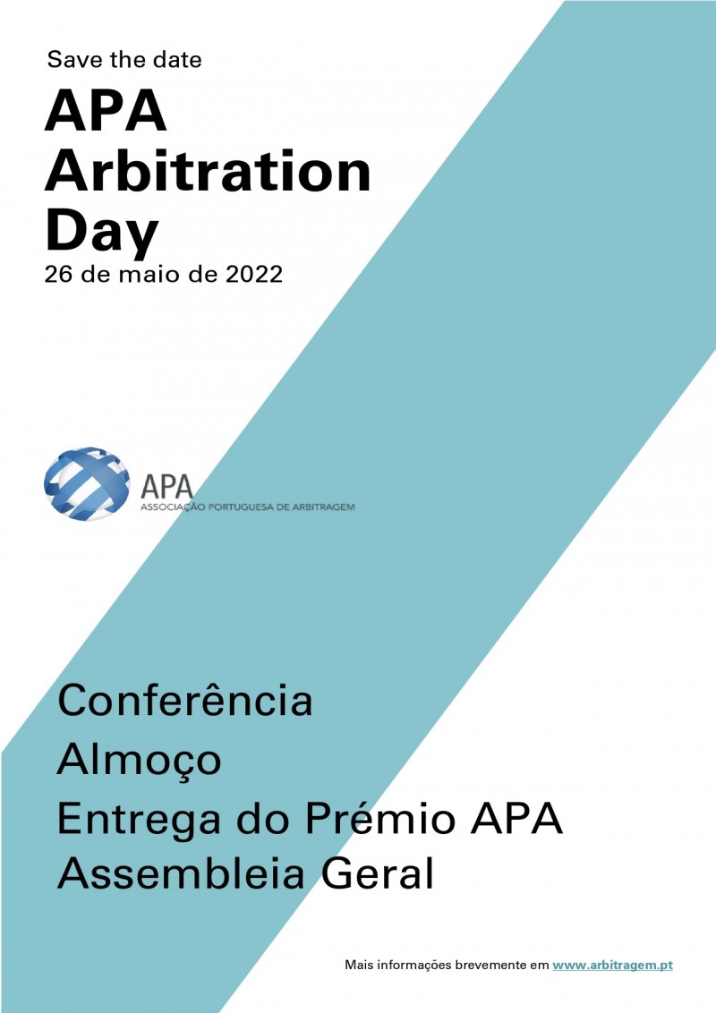 APA ARBITRATION DAY - Save the Date - 26 de maio 2022.
