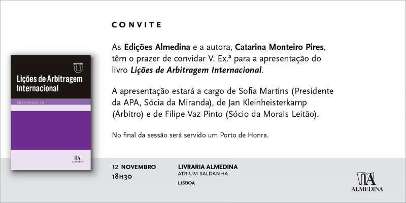Lançamento do livro Lições de Arbitragem Internacional
