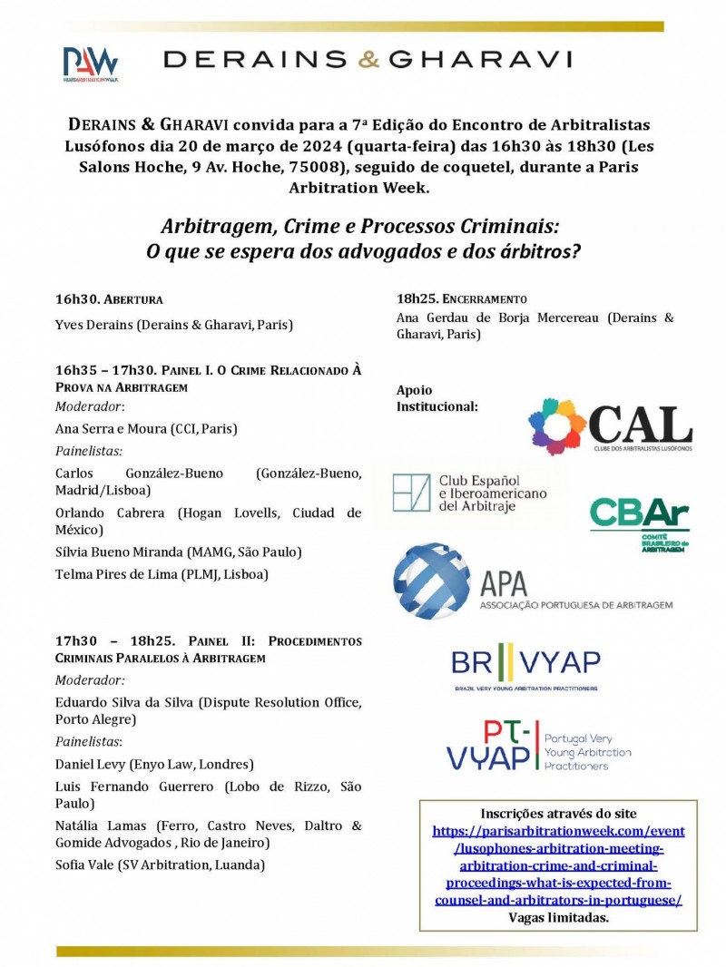 7.º Encontro de Arbitralistas Lusófonos em Paris